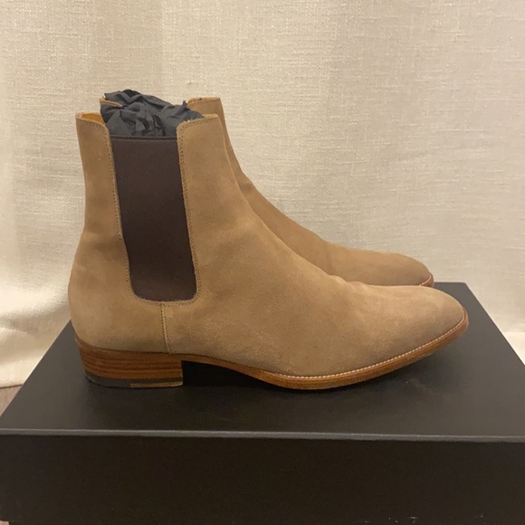 MENS YSL WYATT 30 Chelsea Boots tan/beige size 41 - Picture 2 of 10